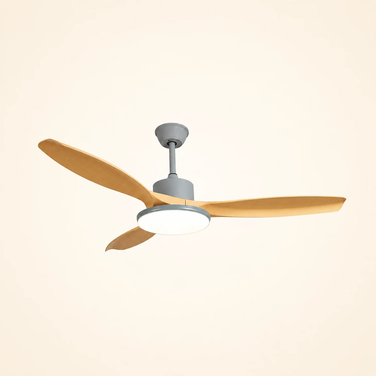 Haydn 3-Blade DC Ceiling Fan with Light, Black & White, 39.4''/47.2''/55.1'' - Lumpaz