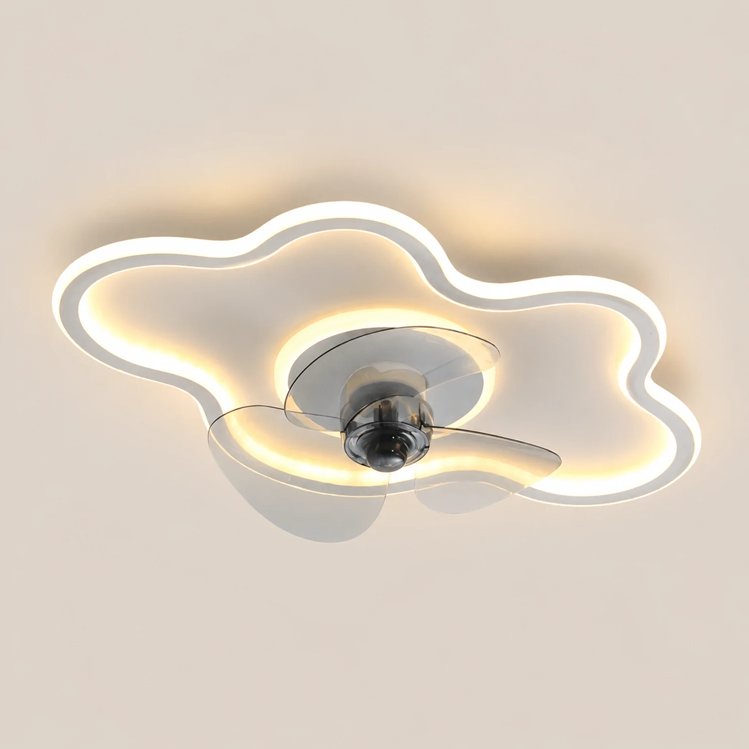 Edge White Ceiling Fan with Light, 8 Style, L 16"/18" - Lumpaz