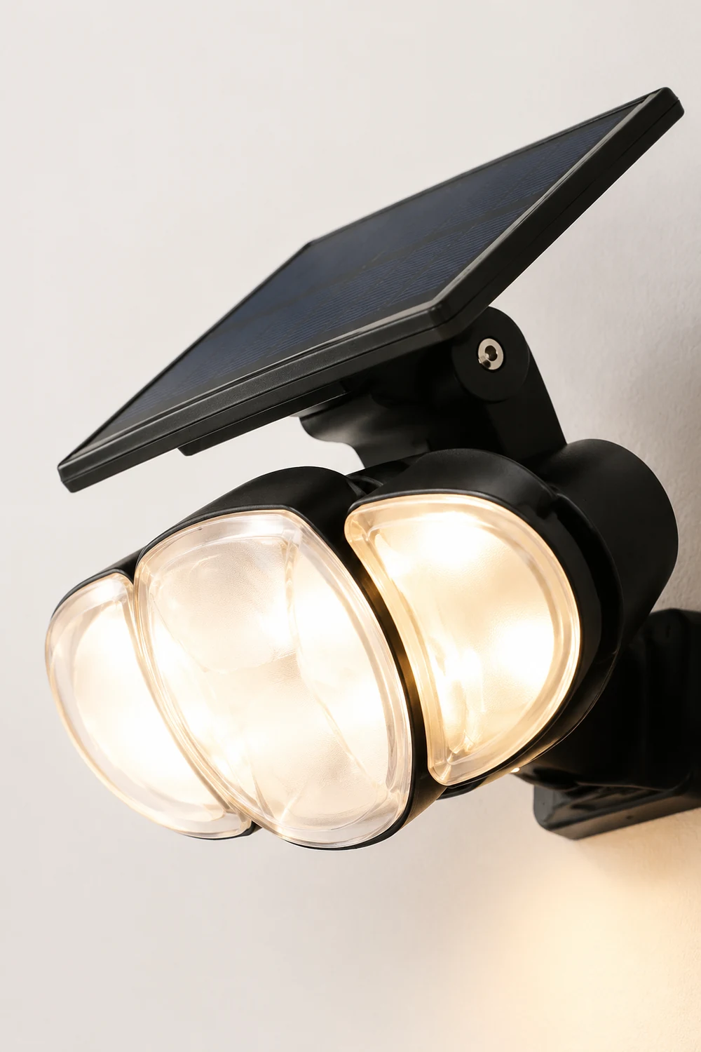 Solar Motion Security Light 3-Head Wall Fixture with Motion Sensor - Lumpaz