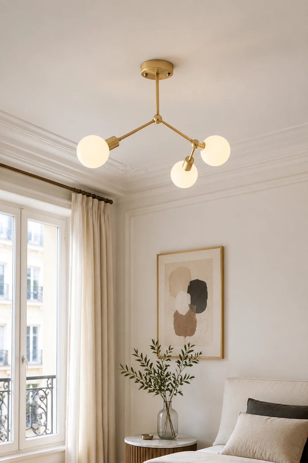 Valentina Industrial Bubbles Chandelier, Black/White/Gold - Lumpaz