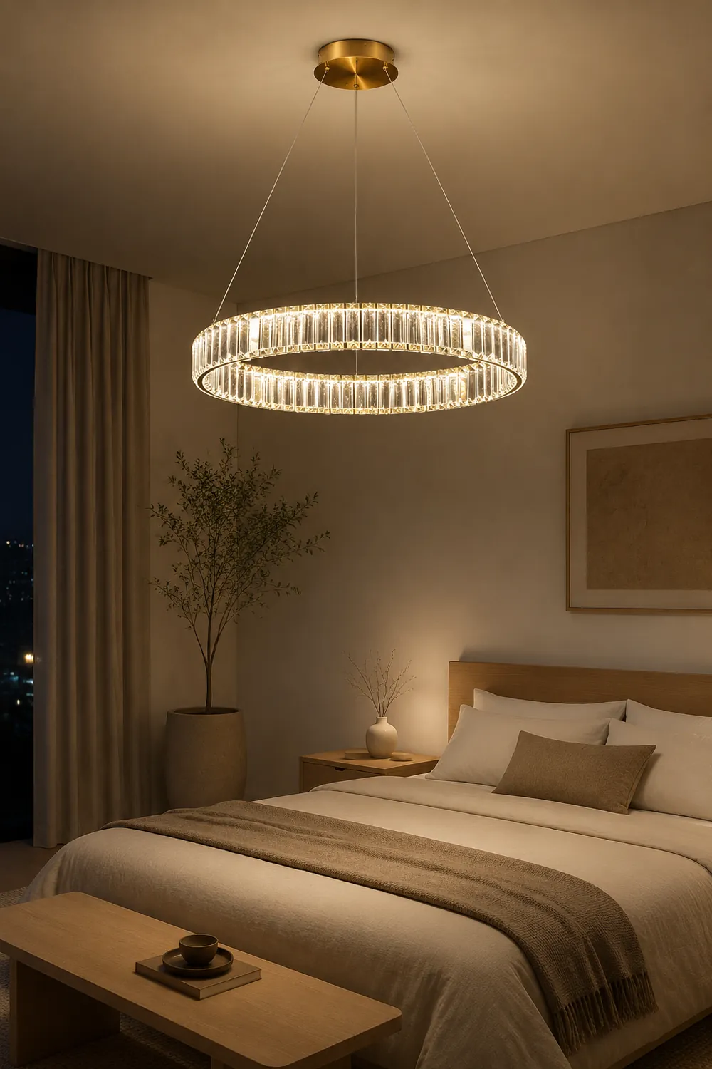 Marilyn Elegant Round Crystal Chandelier, Clear - Lumpaz