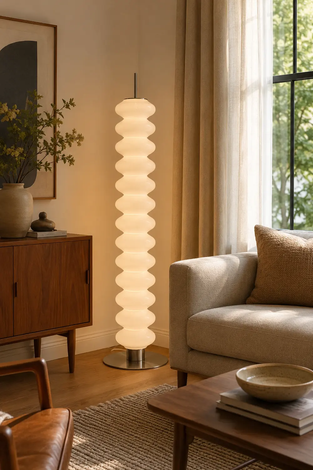 Salgado Modern Candy Metal /Glass Floor Lamp White Living Room - Lumpaz