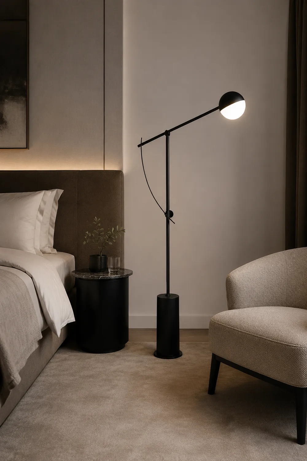 Salgado Modern Globe Metal Floor Lamp, Black - Lumpaz