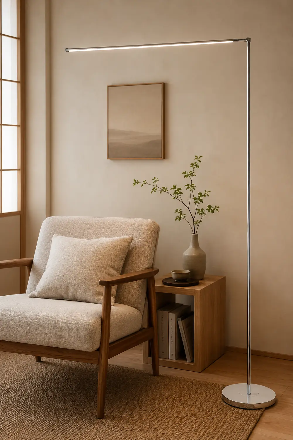 Modern Steamline Minimalist linear Floor Lamp, 2 Color - Lumpaz