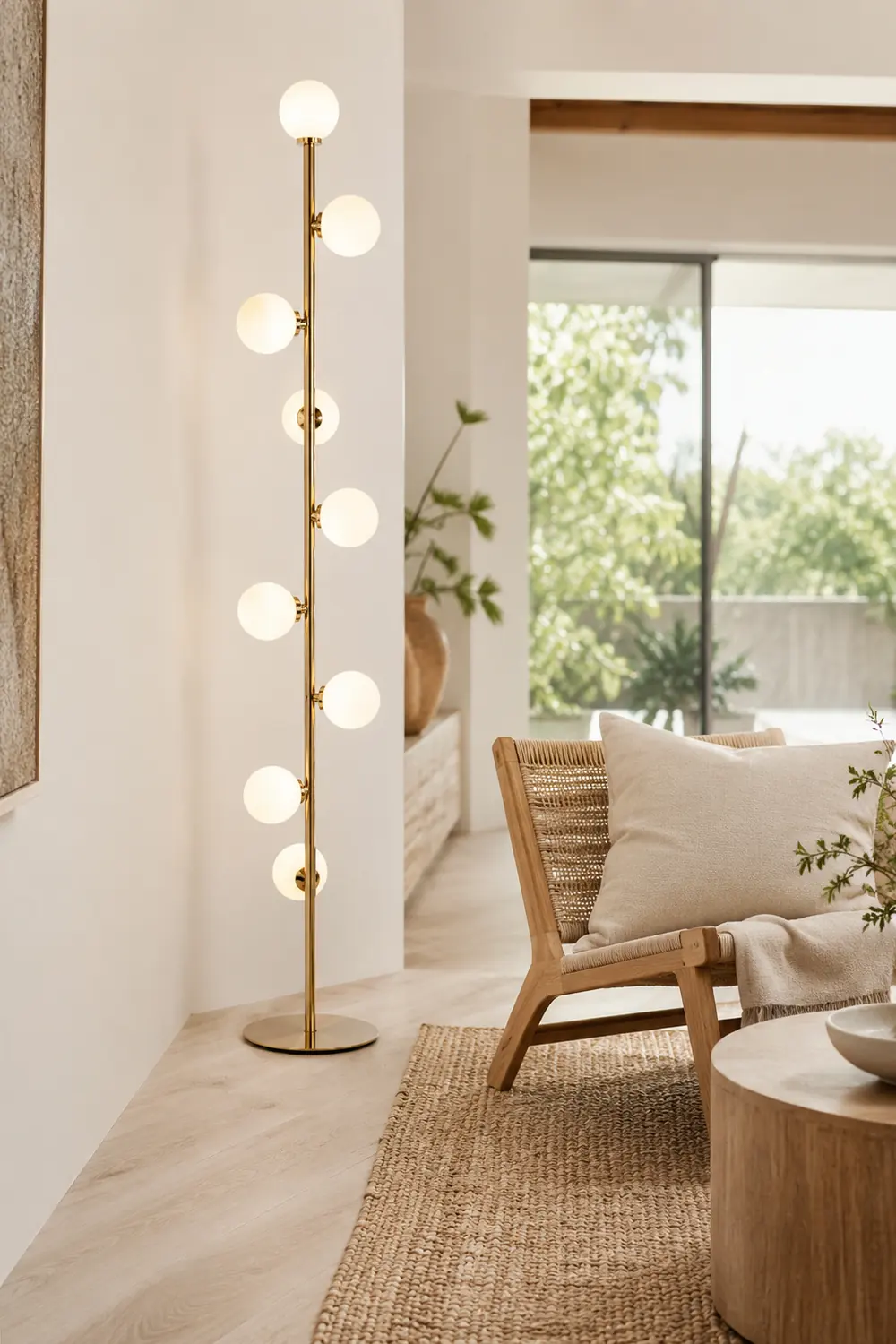 Valentina Globe Glass Slim Floor Lamp, Living Room - Lumpaz