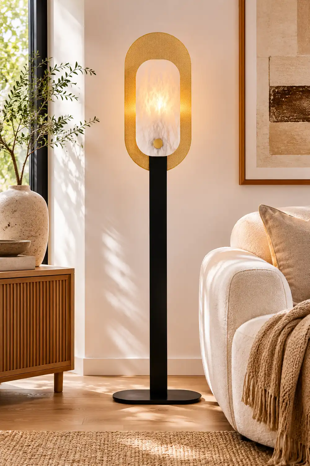 Cooley Nordic LED Floor Lamp, Metal&Marble - Lumpaz