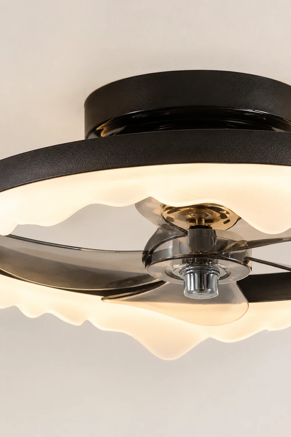 Herbert White & Black Ceiling Fan with Light, 2 Color, DIA 20" - Lumpaz
