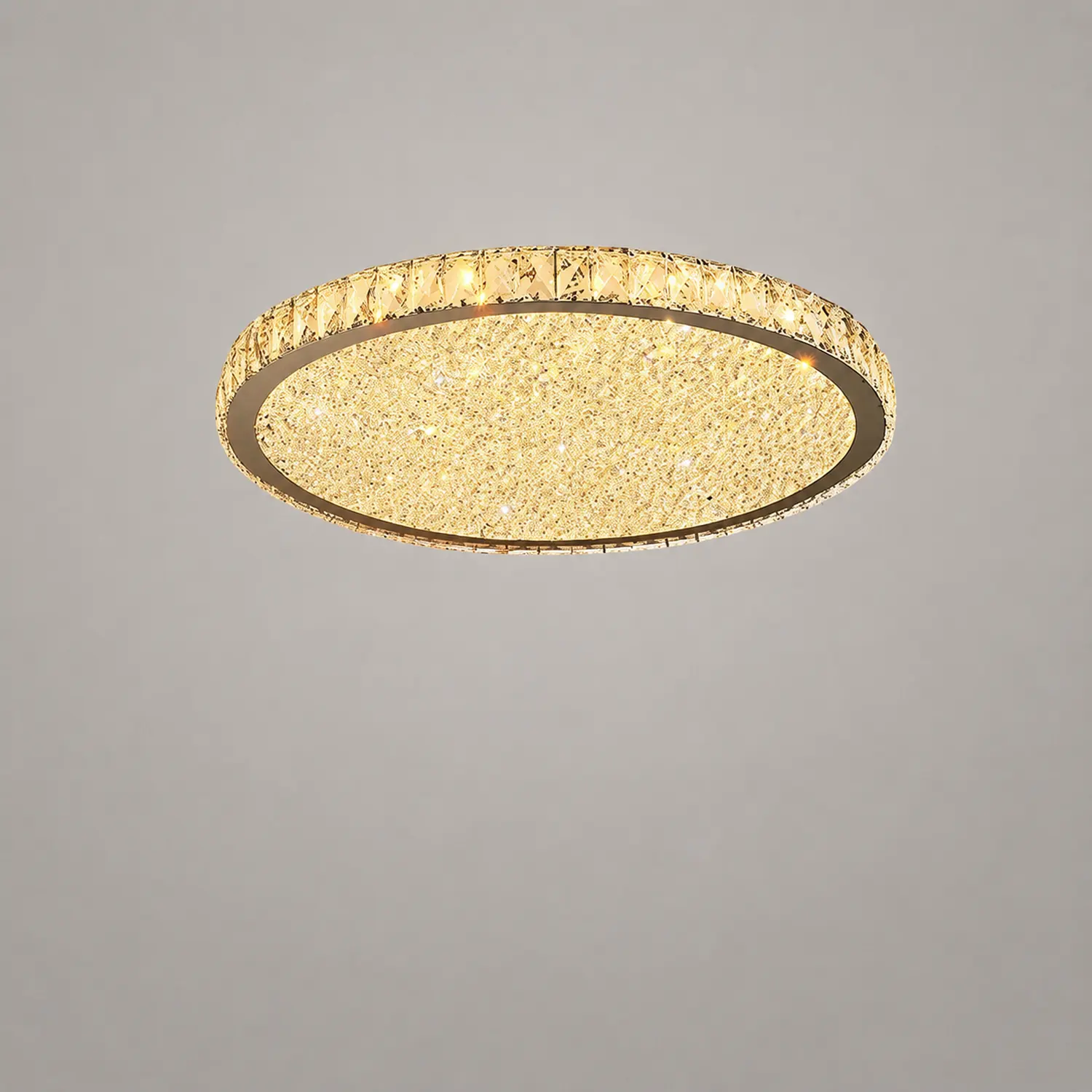 Kristy Round Flush Mount Ceiling Light Clear/Amber Living Room - Lumpaz