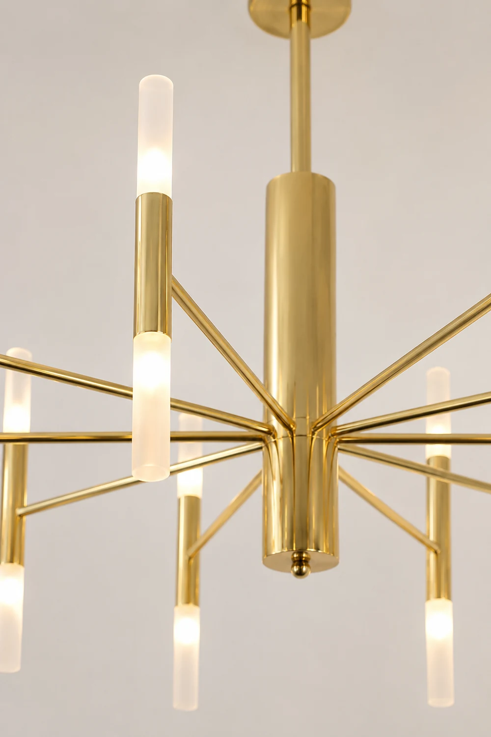 Marilyn Modern Cylindrical Metal Chandelier, Gold - Lumpaz