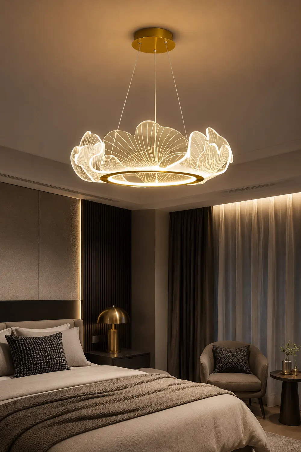 Marilyn Modern Blown Pendant Light, Metal/Acrylic, Living Room/Hall - Lumpaz