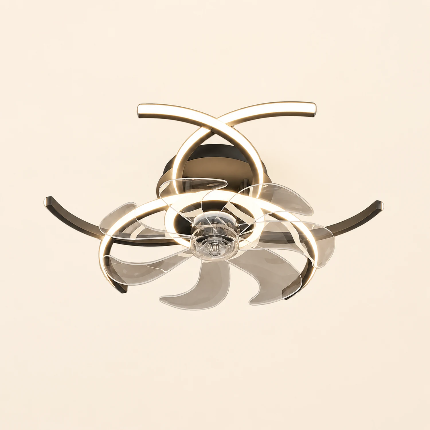 Lacey Ceiling Fan with Light, 4 Style, L 21" Living Room - Lumpaz