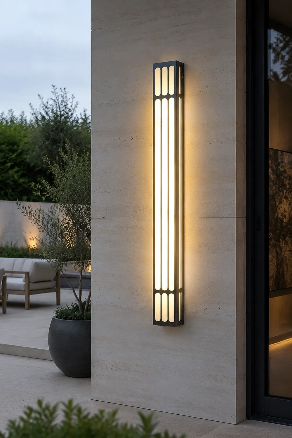 31.5 In. Long Strip Rectangular Waterproof Black Outdoor Wall Lamp - Lumpaz