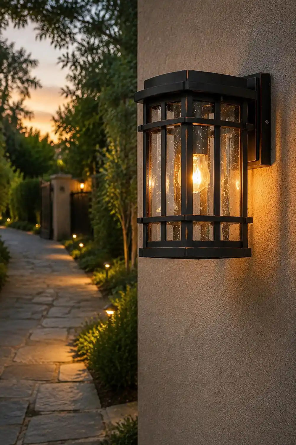 Retro Simple Waterproof Bubbles Glass Shade Modern Outdoor Wall Light - Lumpaz