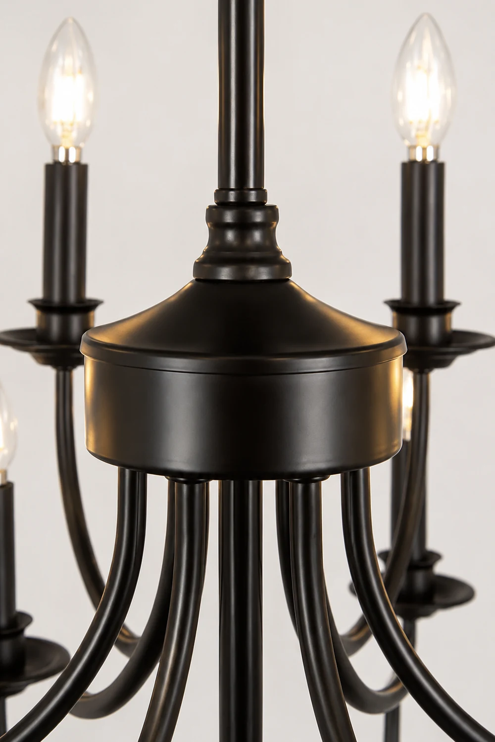 Silva LED Chandelier Black Metal Bedroom Living Room Ding Room - Lumpaz