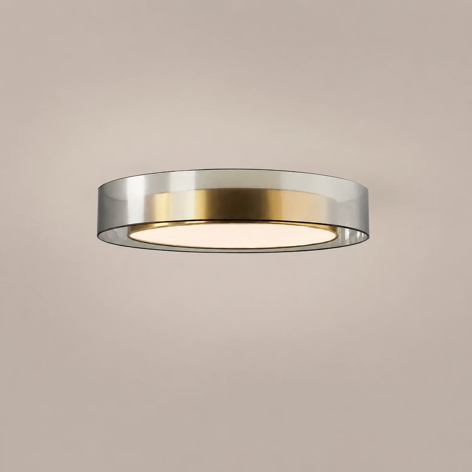 Quinn Nordic Modern Round LED Flush Mount Ceiling Light, Gold - Lumpaz