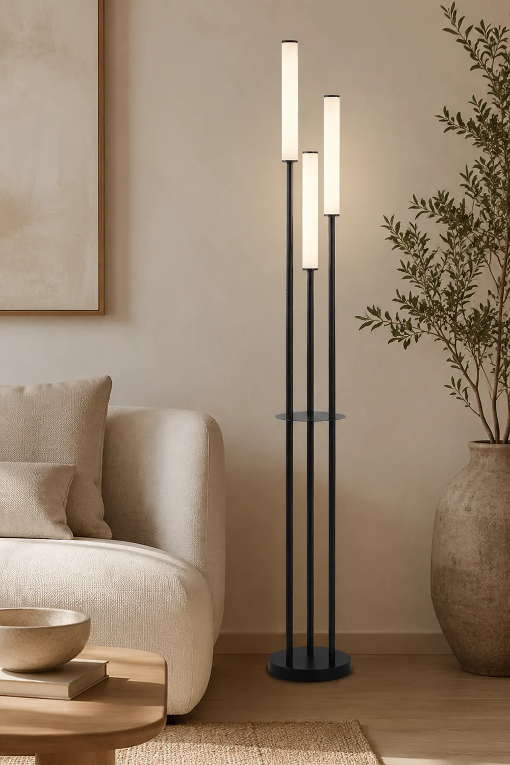 Eryn Modern 3 head Black Metal Arcylic Floor Lamp - Lumpaz
