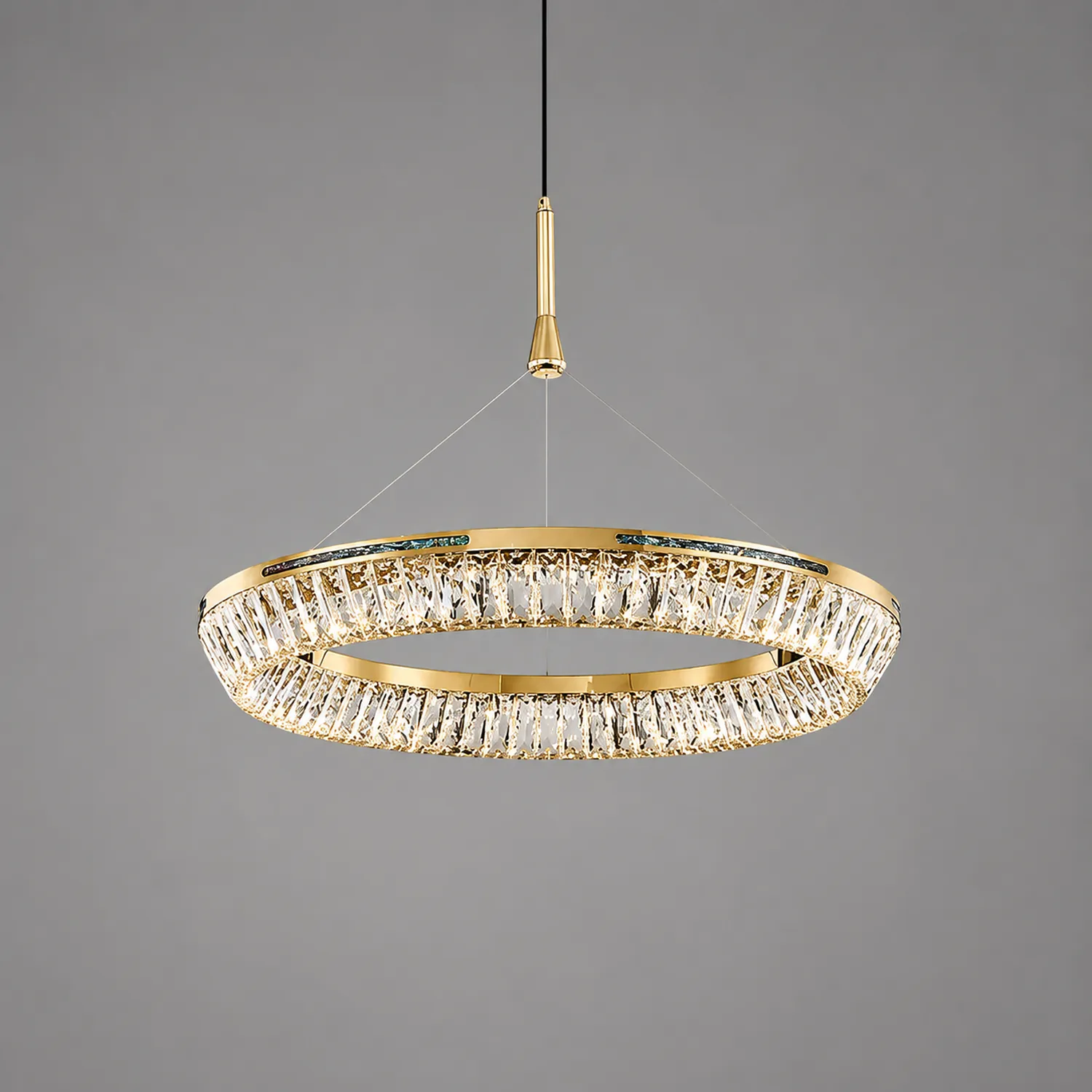 Marilyn Modern Luxury Crystal Gold Chandelier, Tri-Circle - Lumpaz