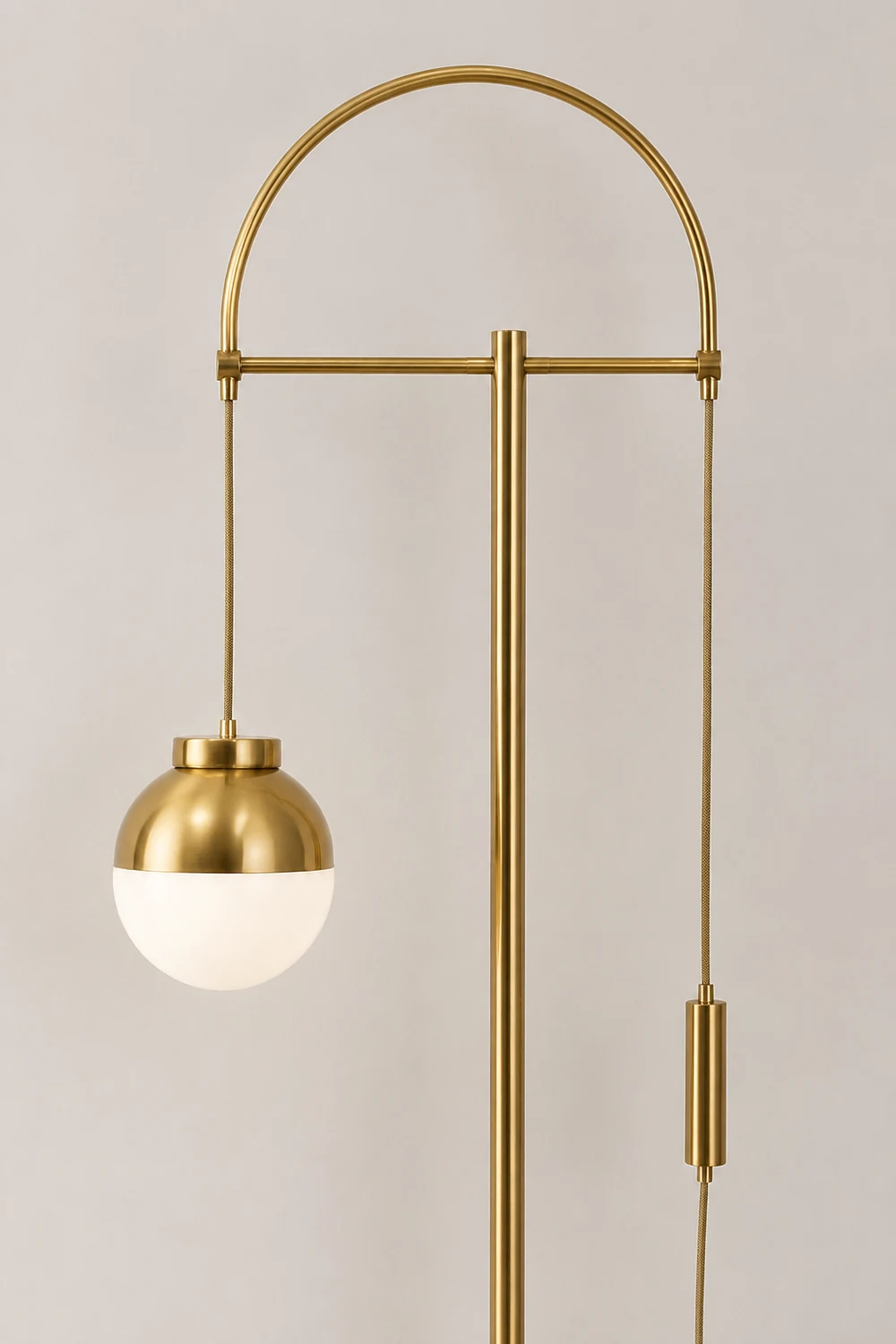 Valentina Modern Arch Glass/Metal Floor Lamp, Gold - Lumpaz