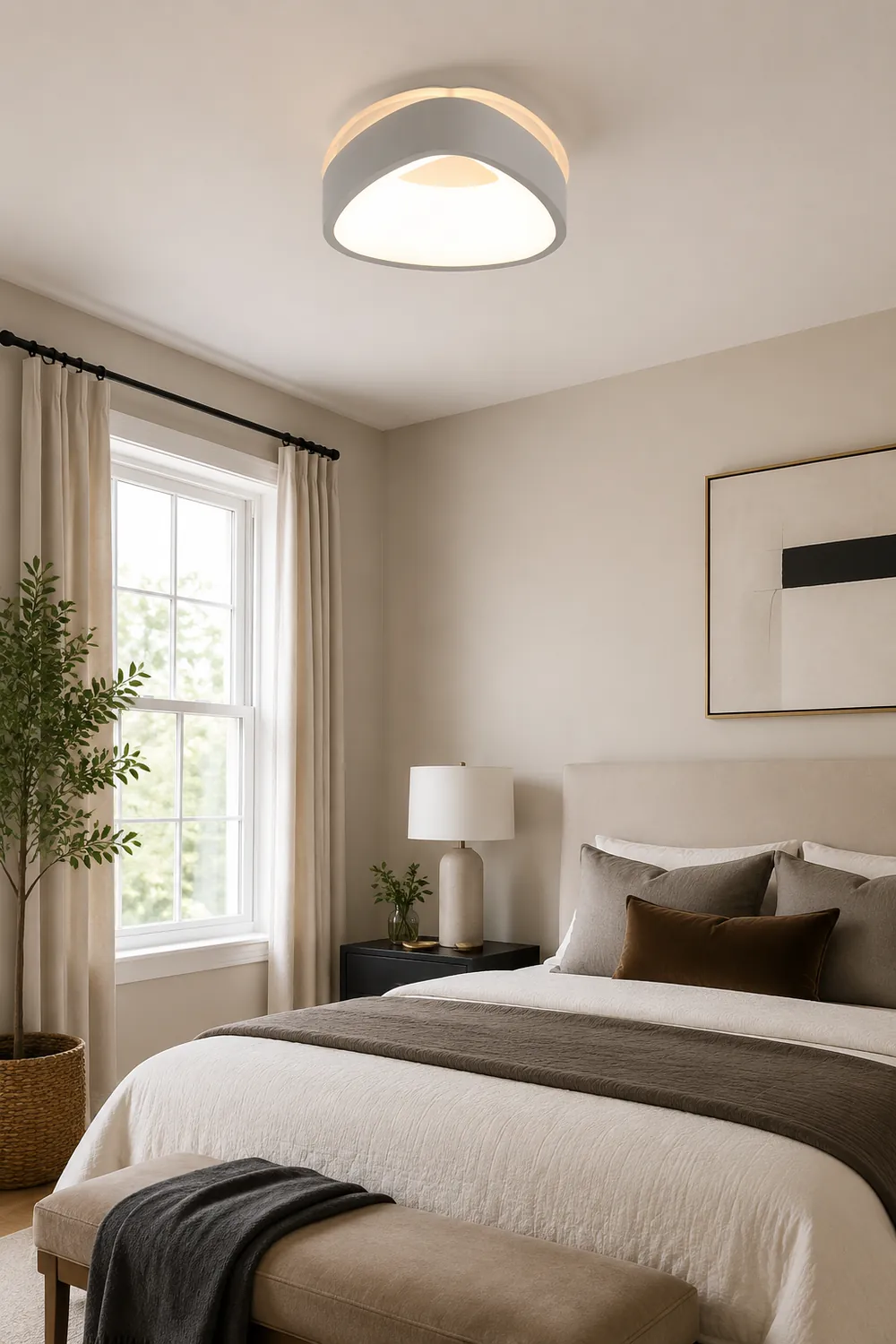 Quinn Minimalist Hollow LED Flush Mount Ceiling Light, Round/Square - Lumpaz