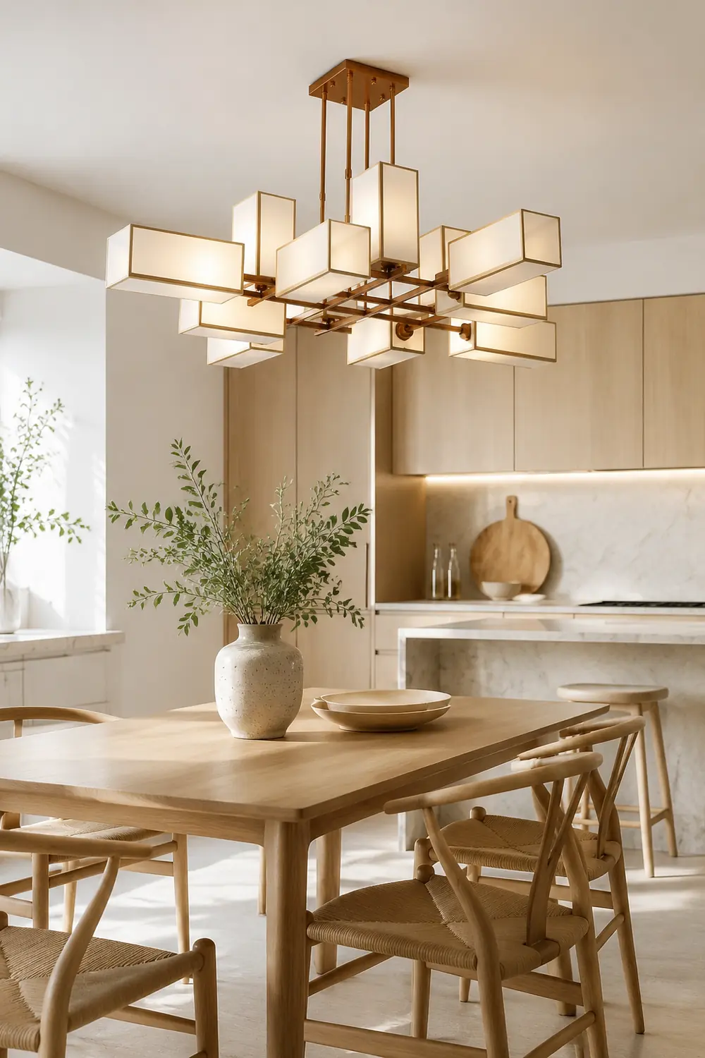 Lacey Pendant Light Square Retro, Metal/Fabric, Black/Gold, Living Room - Lumpaz