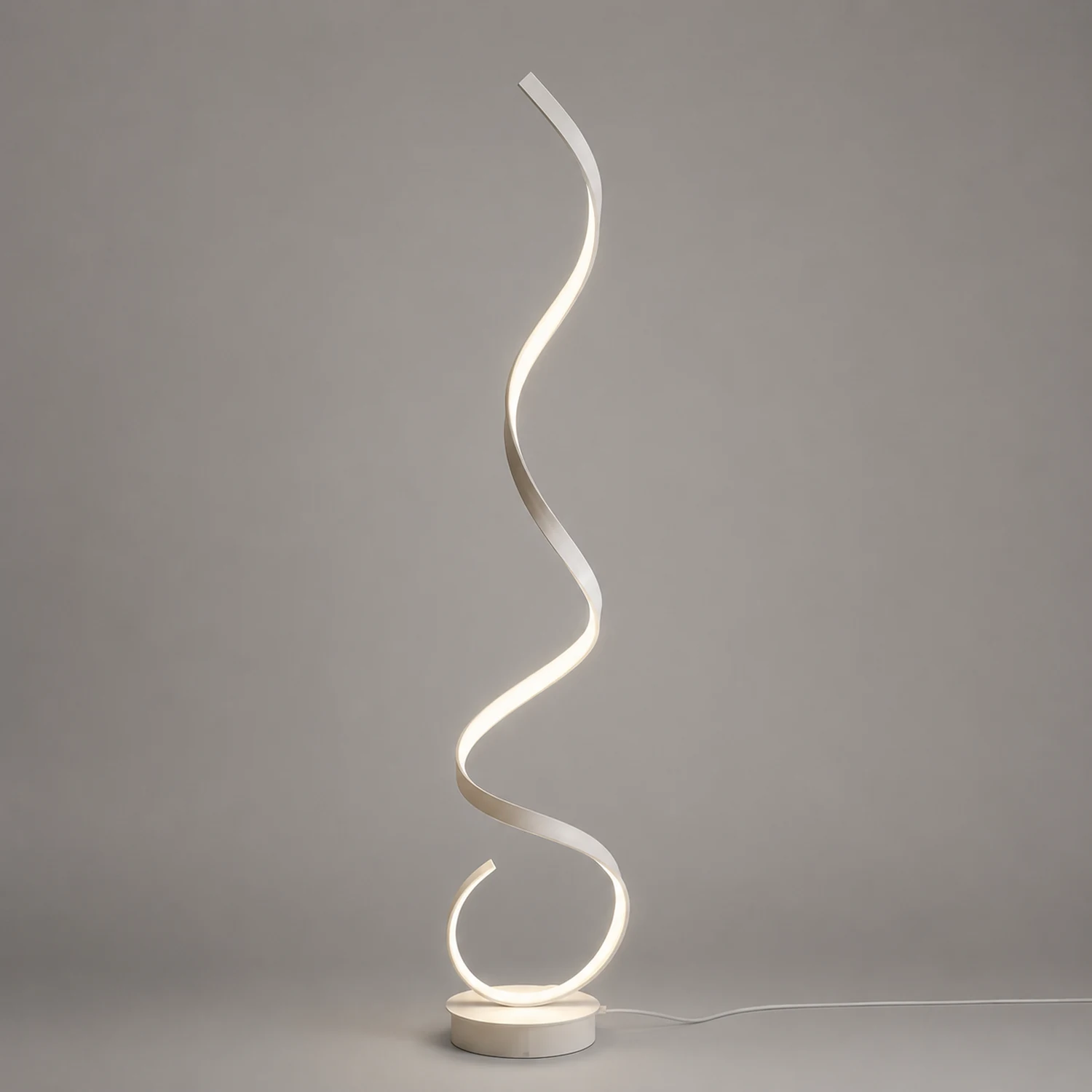 Modern Steamline Minimalist linear Floor Lamp, White/Black - Lumpaz