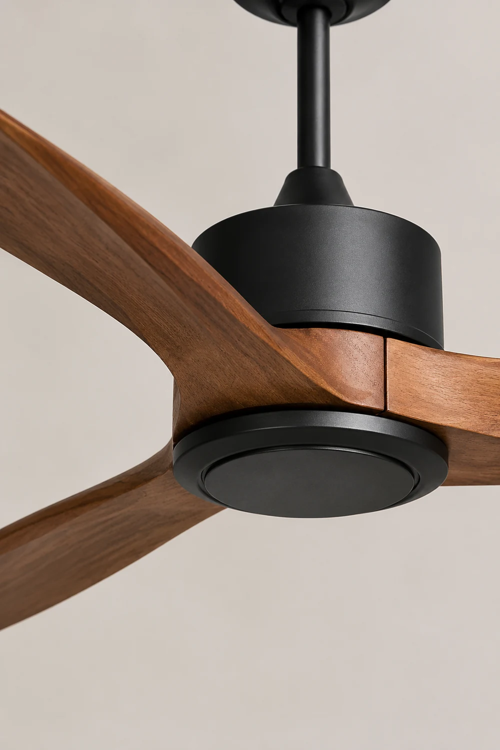 Haydn 3-Blade Black DC Ceiling Fan, Metal & Wood, Summer, 52'' - Lumpaz