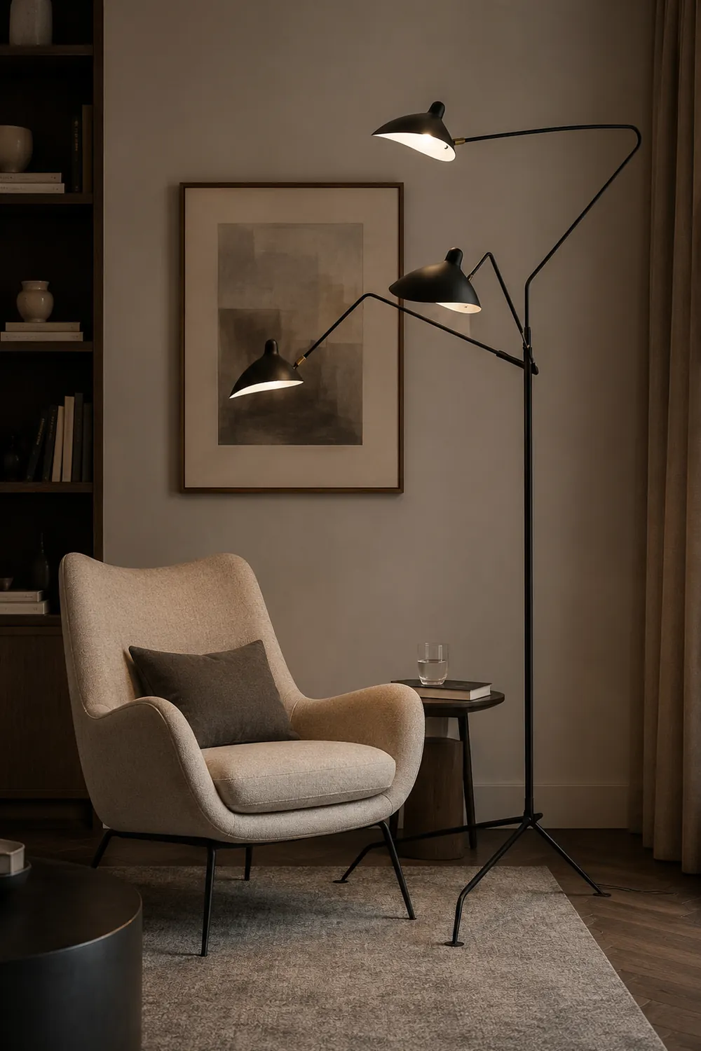 Schmitt Industrial Floor Lamp, 1/3 Heads - Lumpaz