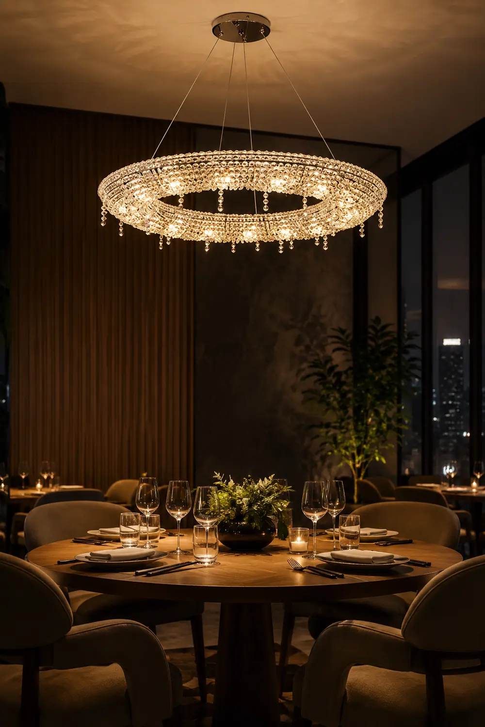 Kristy Luxury Round Crystal Pendant Light for Living Room/Dining Room - Lumpaz