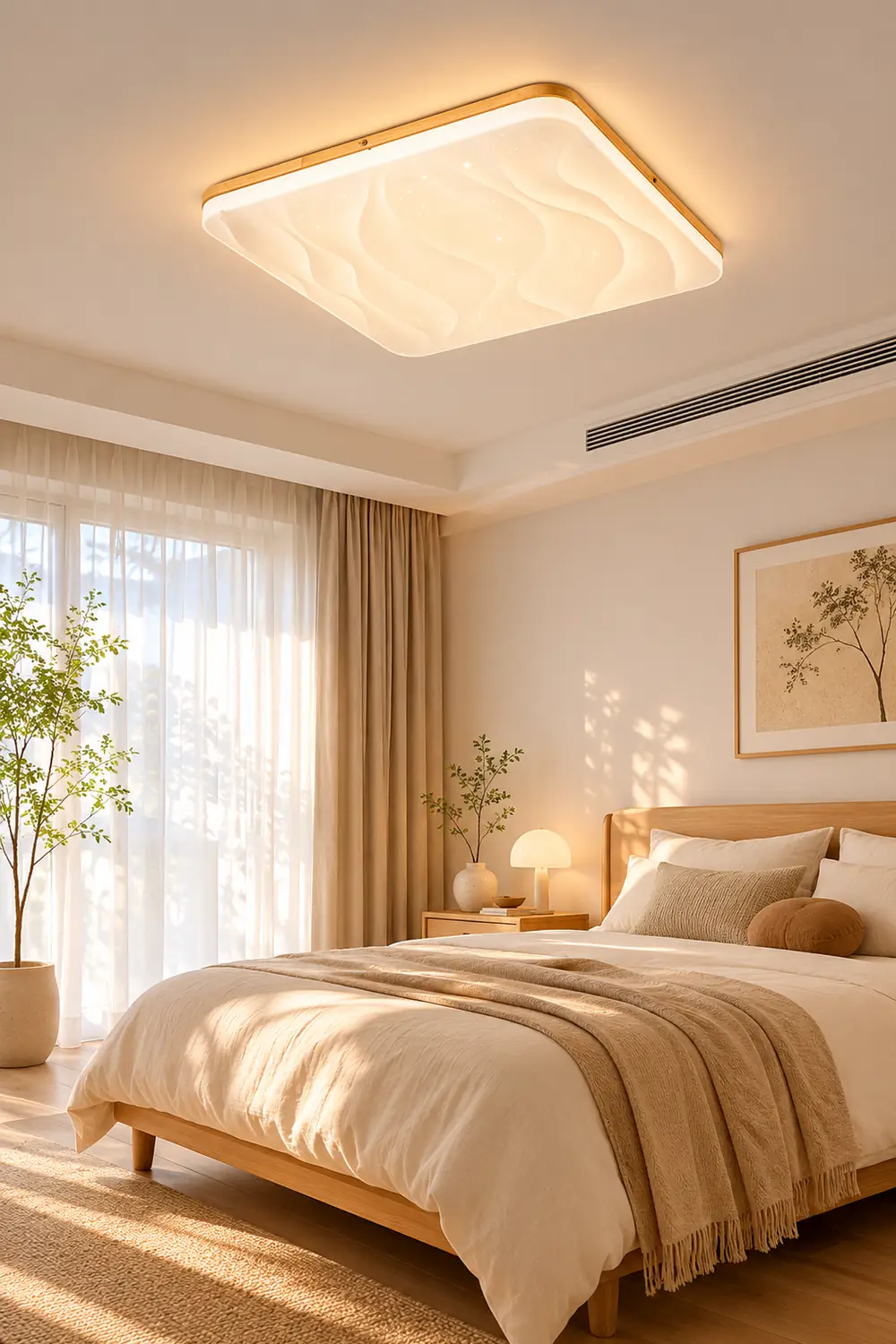 Ozawa LED Geometric Flush Mount Ceiling Light, White - Lumpaz