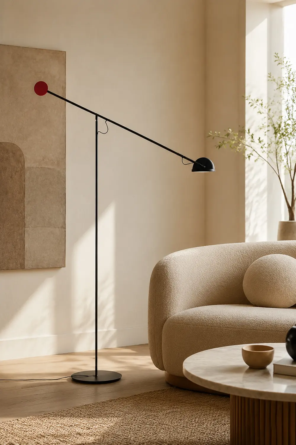 Avi Industrial Minimalist Linear Metal Floor Lamp, Black - Lumpaz