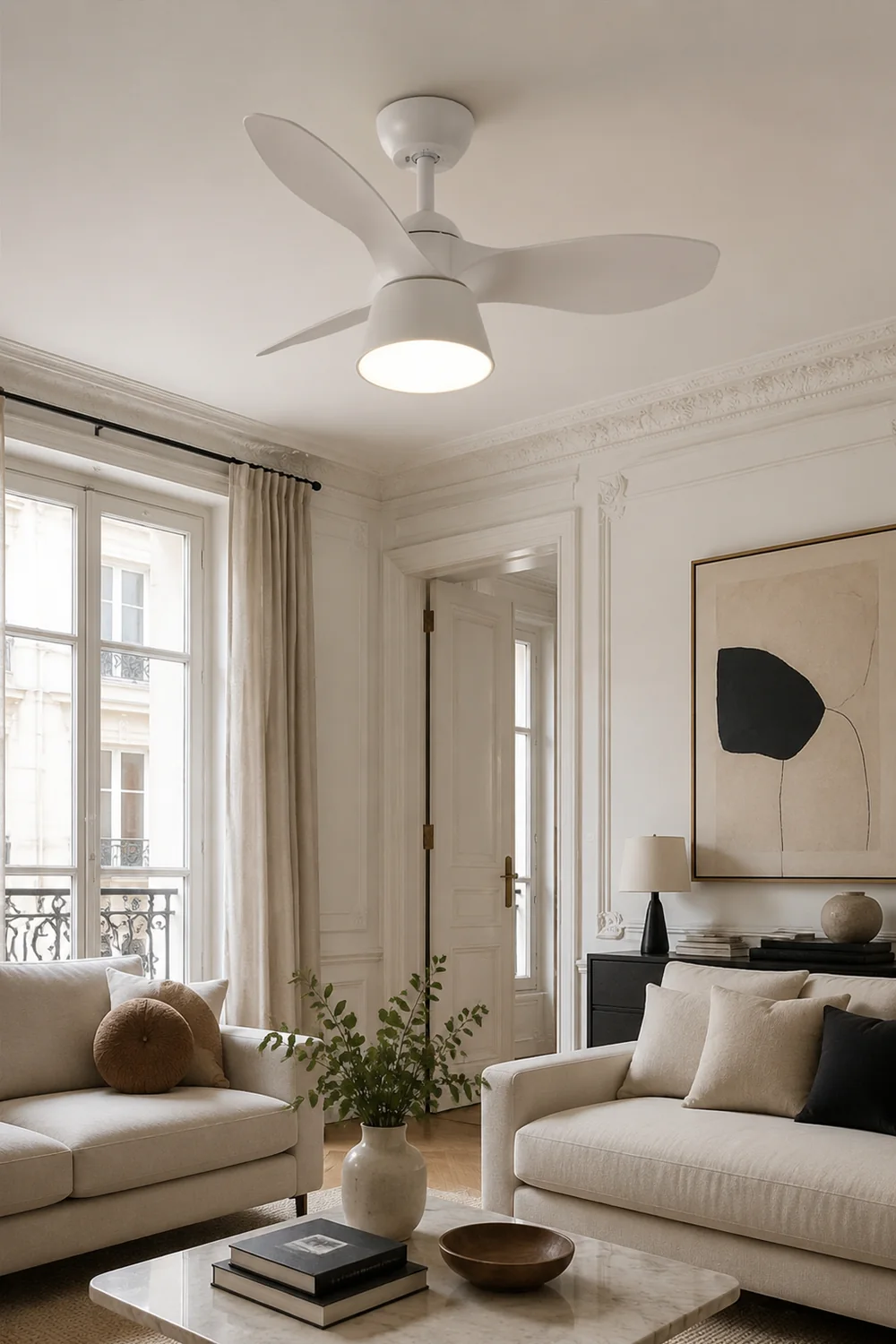 Walters Ceiling Fan with Light, 3 Color, L 33" - Lumpaz