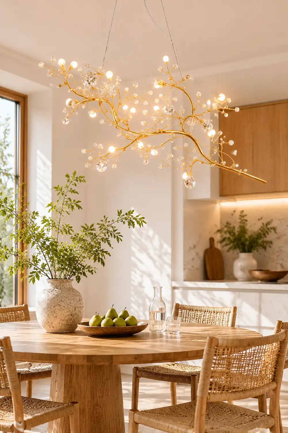 Ophelia Romantic Art Deco Branch Pendant Light Gold/Black/Silver Living Room - Lumpaz