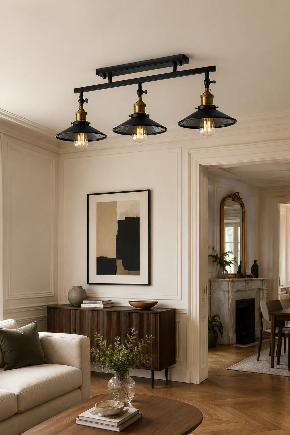 Cooley Retro Metal LED Flush Mount Ceiling Light, Black - Lumpaz