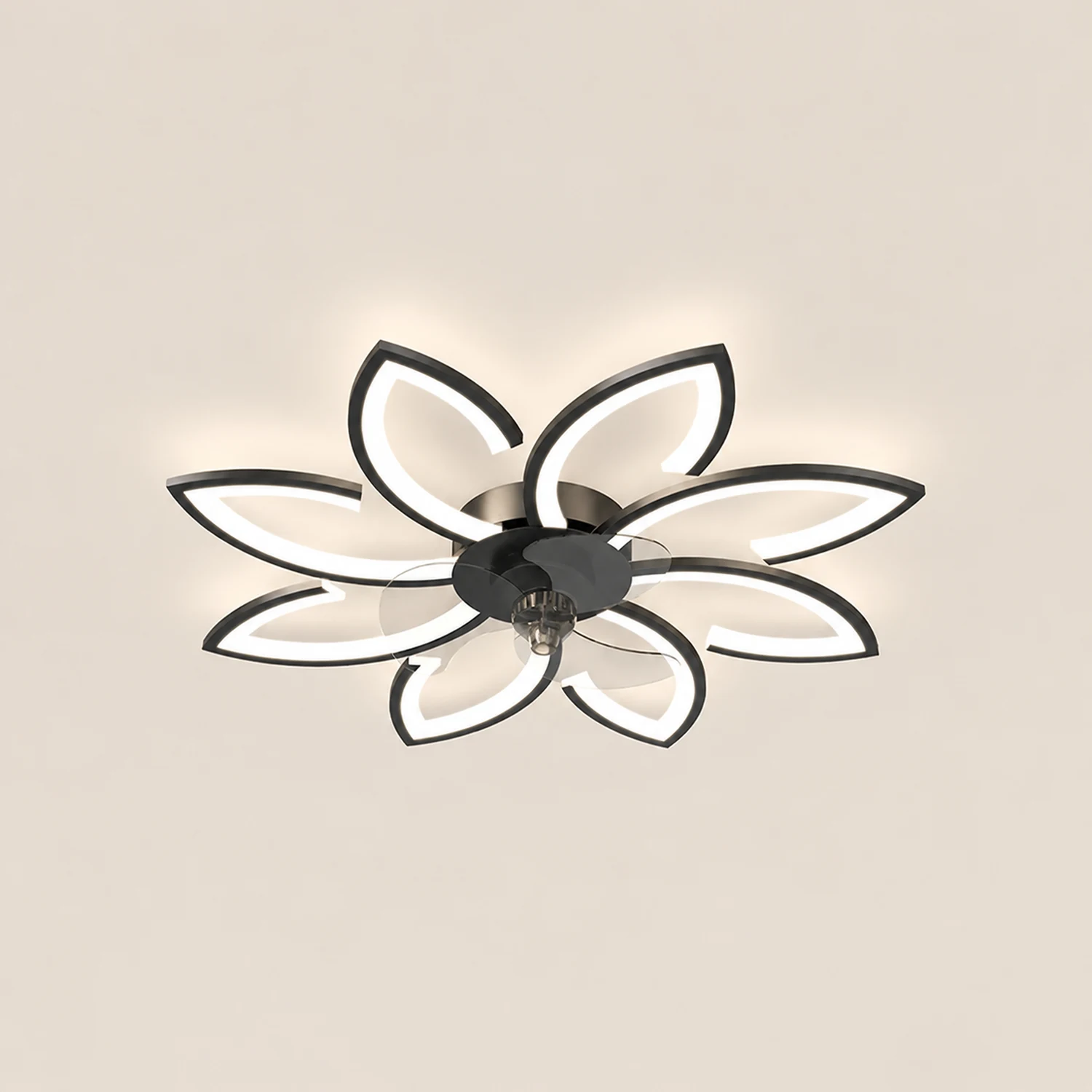 Hana Modern Flower Ceiling Fan with Light, 3 Color, L 25.5"/27"/31"/35.5" - Lumpaz