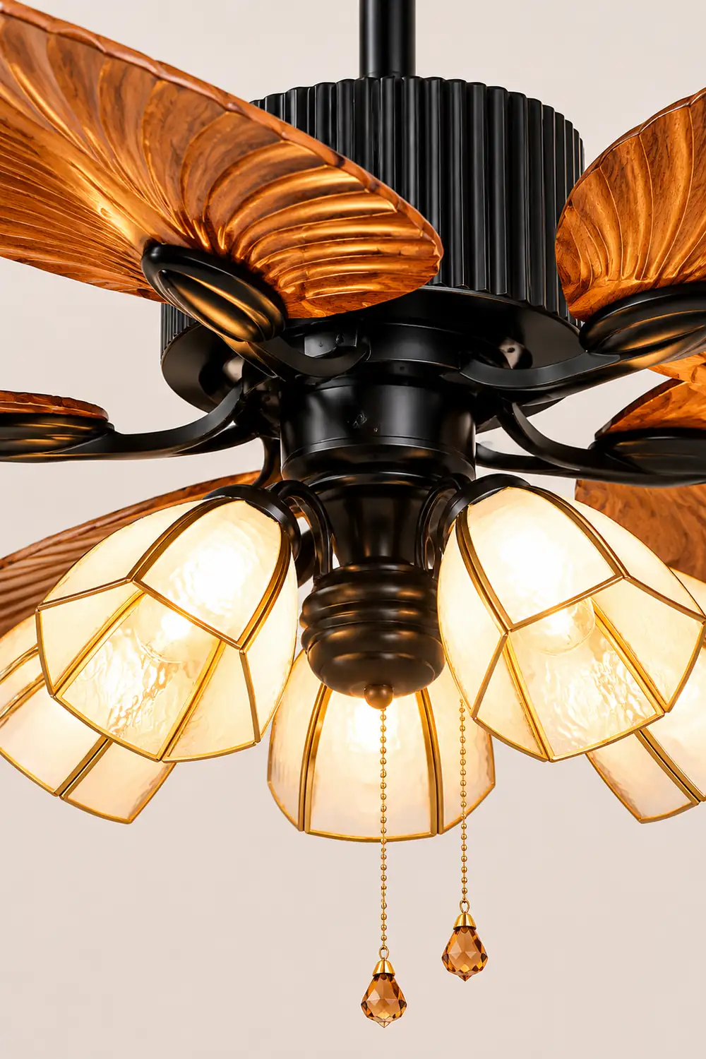 Bella 5-Blade Rustic DC Ceiling Fan with Light, Summer, 52'' - Lumpaz