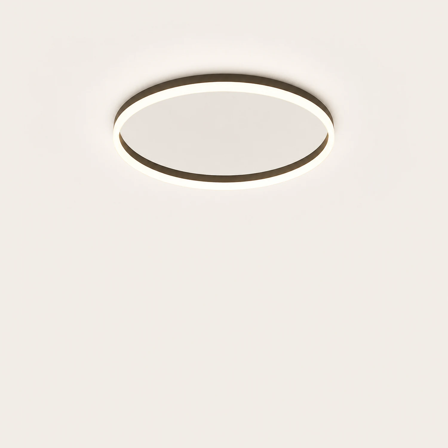 Quinn Minimalist Ring Hollow Metal Flush Mount Ceiling Light, Black - Lumpaz
