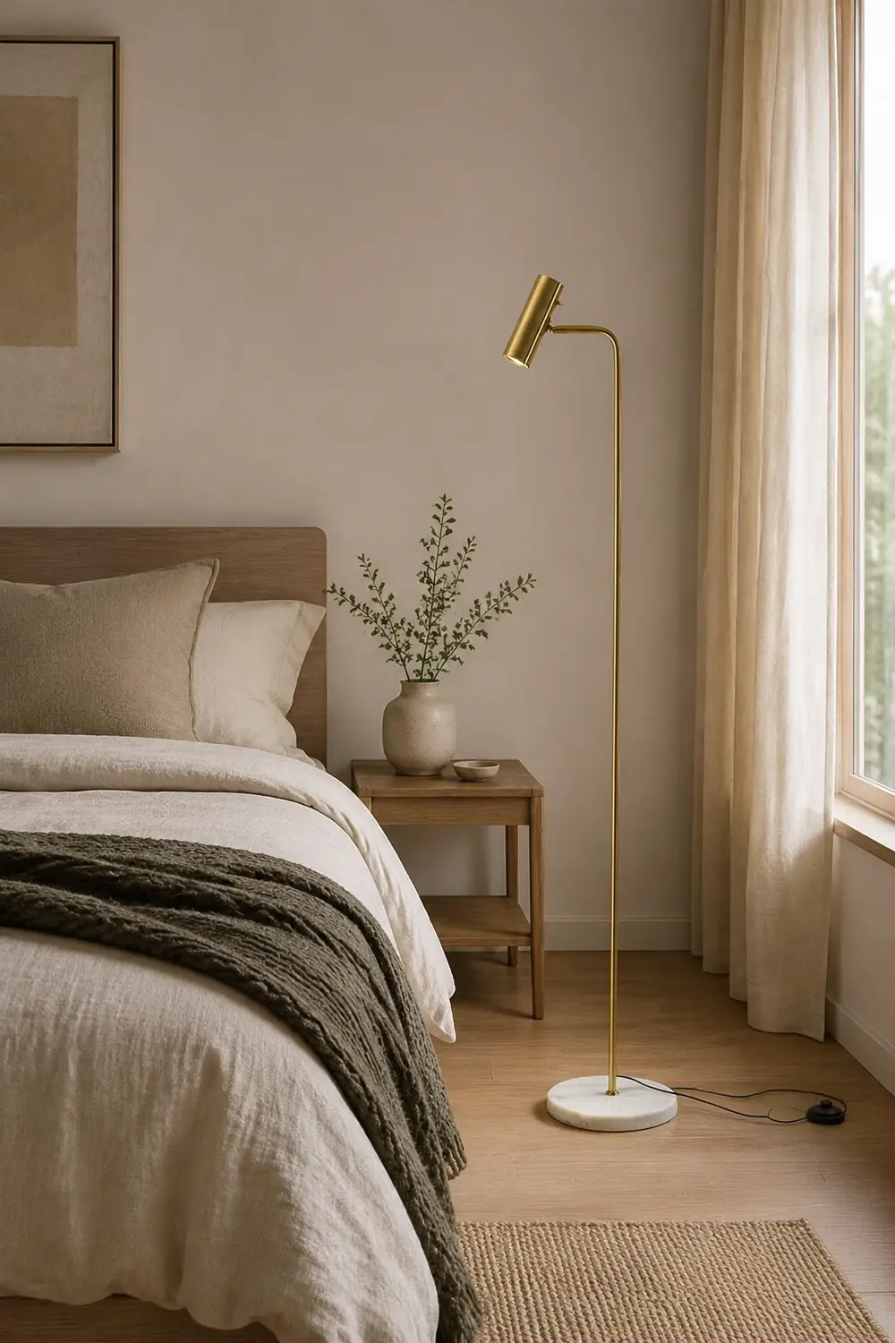 Freja Floor Lamp Vertical Modern/Minimalist, Metal, Multi-Color, Bedroom - Lumpaz