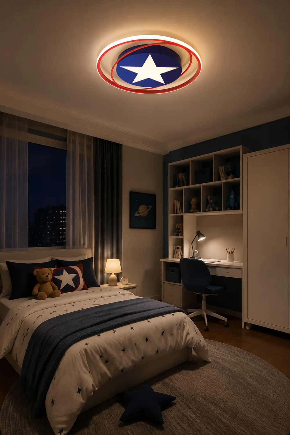 Modern Orbit Round LED Flush Mount Ceiling Light - Lumpaz