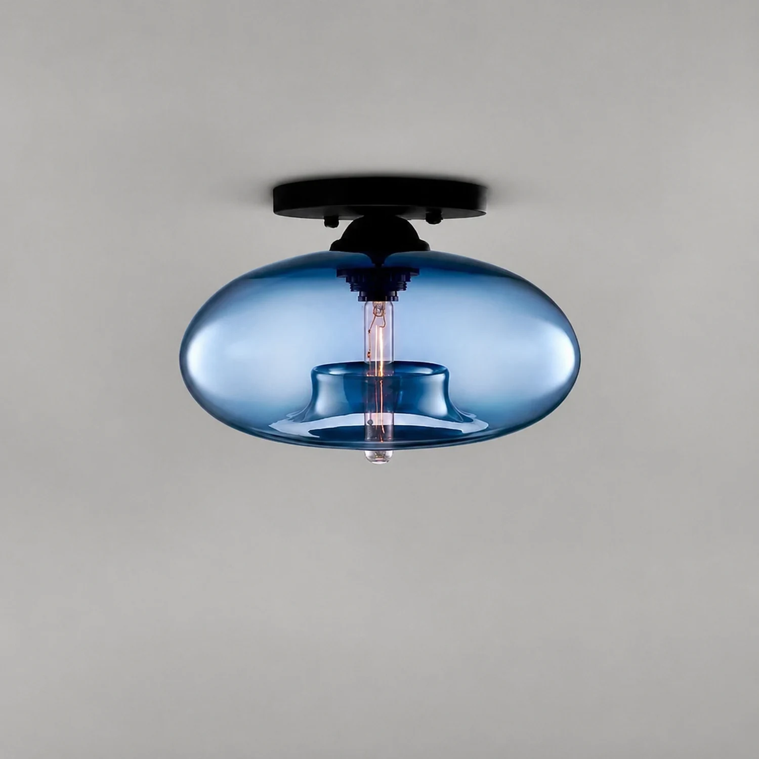 Sanna Industrial Art Deco Globe Flush Mount Ceiling Light Living Room - Lumpaz