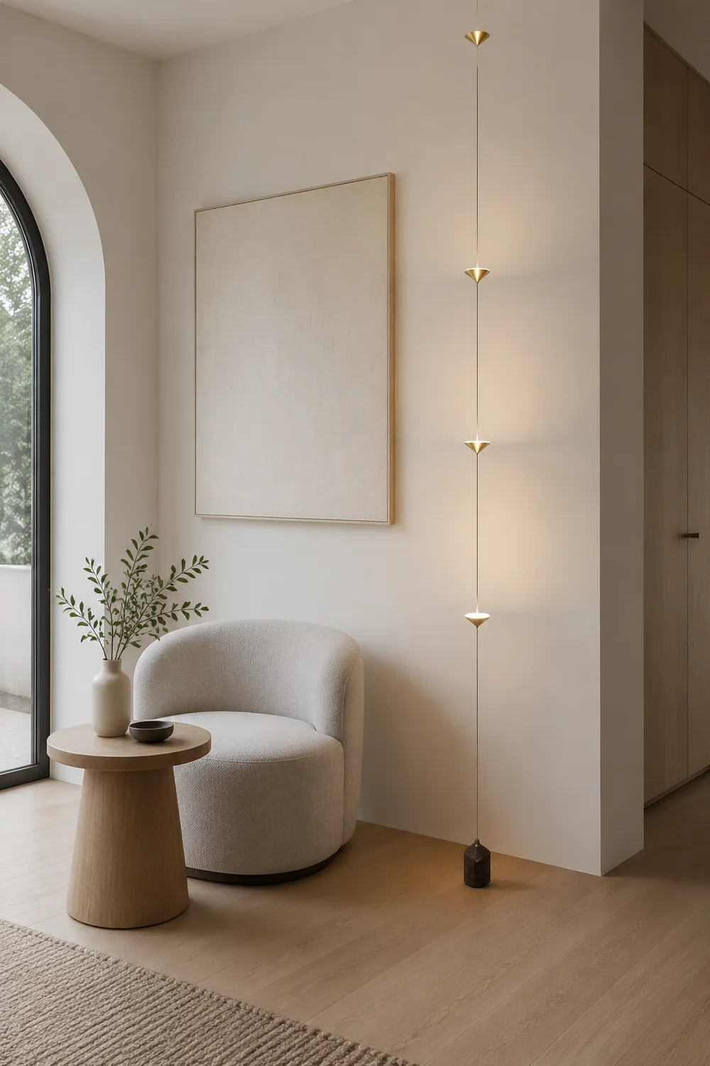 Edge Full-Length Minimalist Linear Floor Lamp, 3 Bulbs - Lumpaz