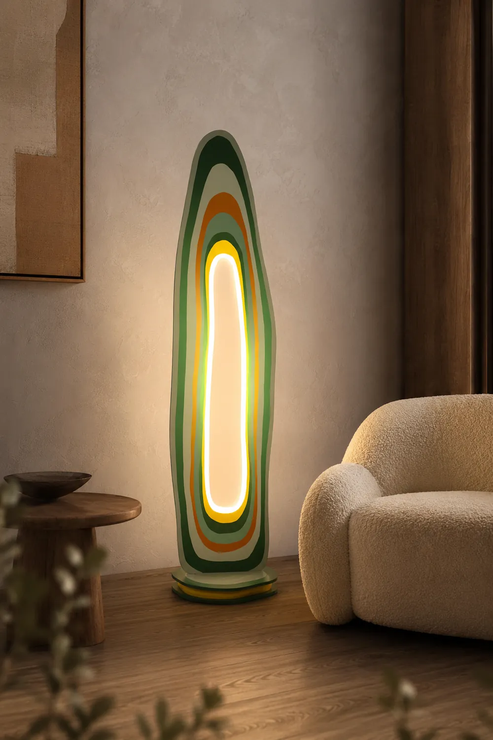Salgado Floor Lamp Postmodern/Artistic, Acrylic, Multicolor, Bedroom - Lumpaz