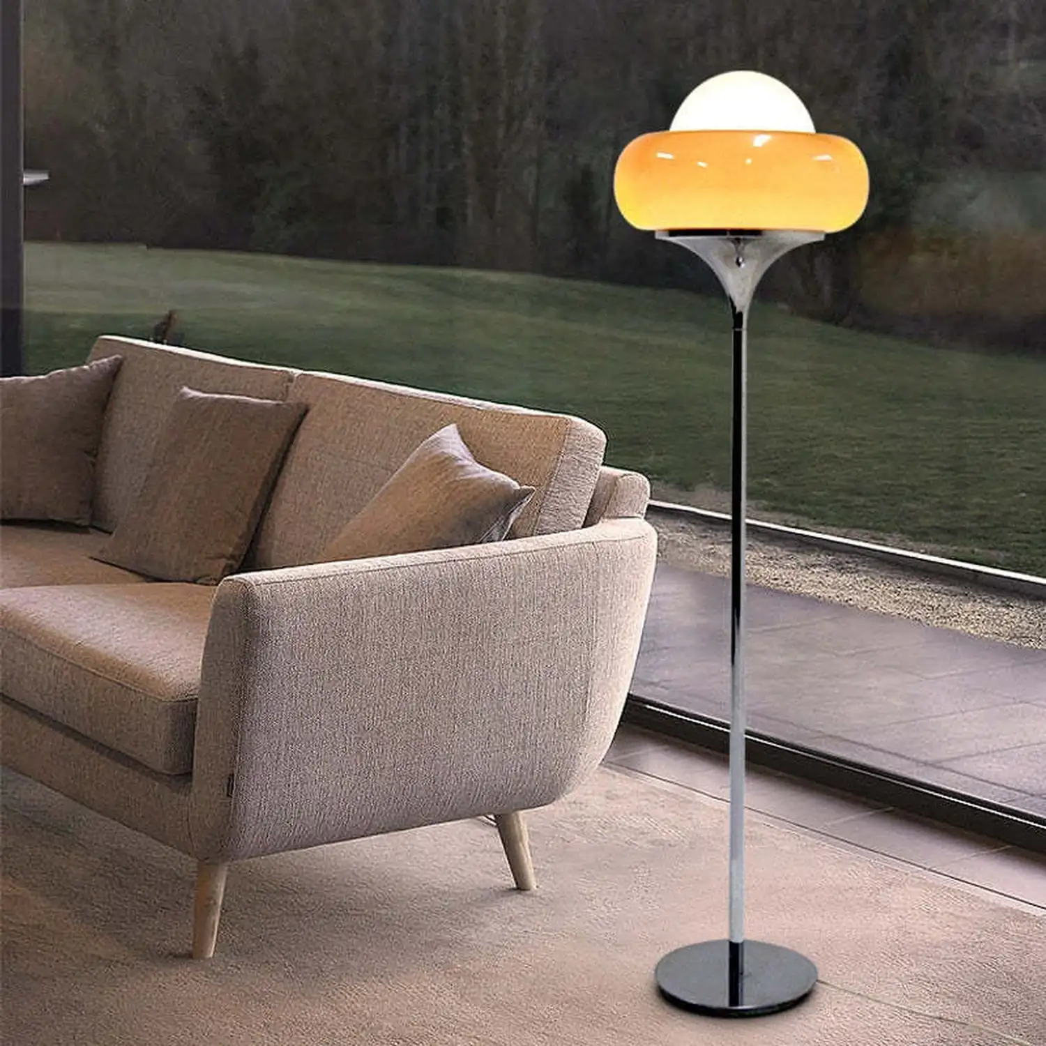Morandi Modern Stained Glass Tall Floor Lamp Living Room - Lumpaz