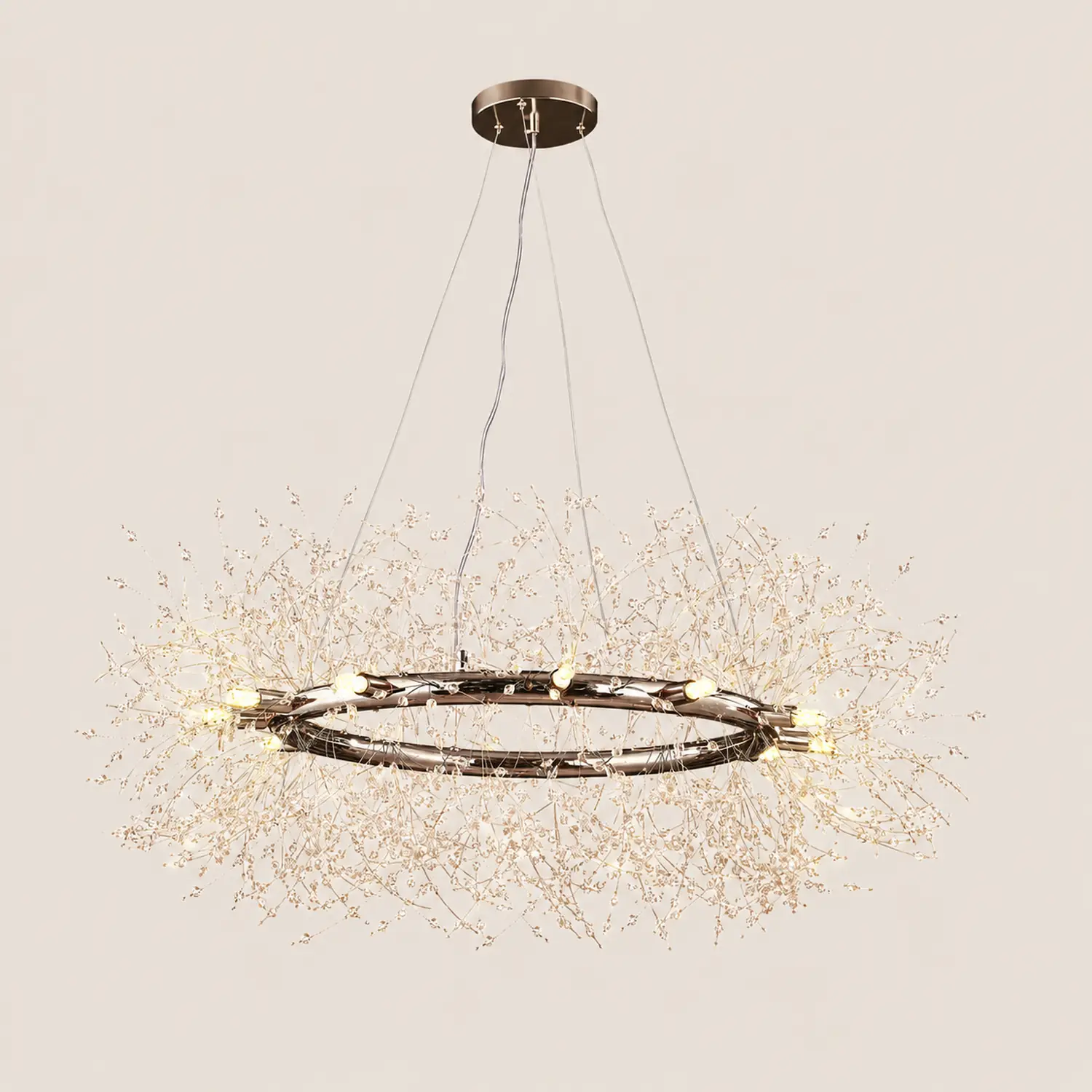 Lili Modern Dandelion LED Pendant Light Gold Metal/Crystal Bedroom/Living Room - Lumpaz