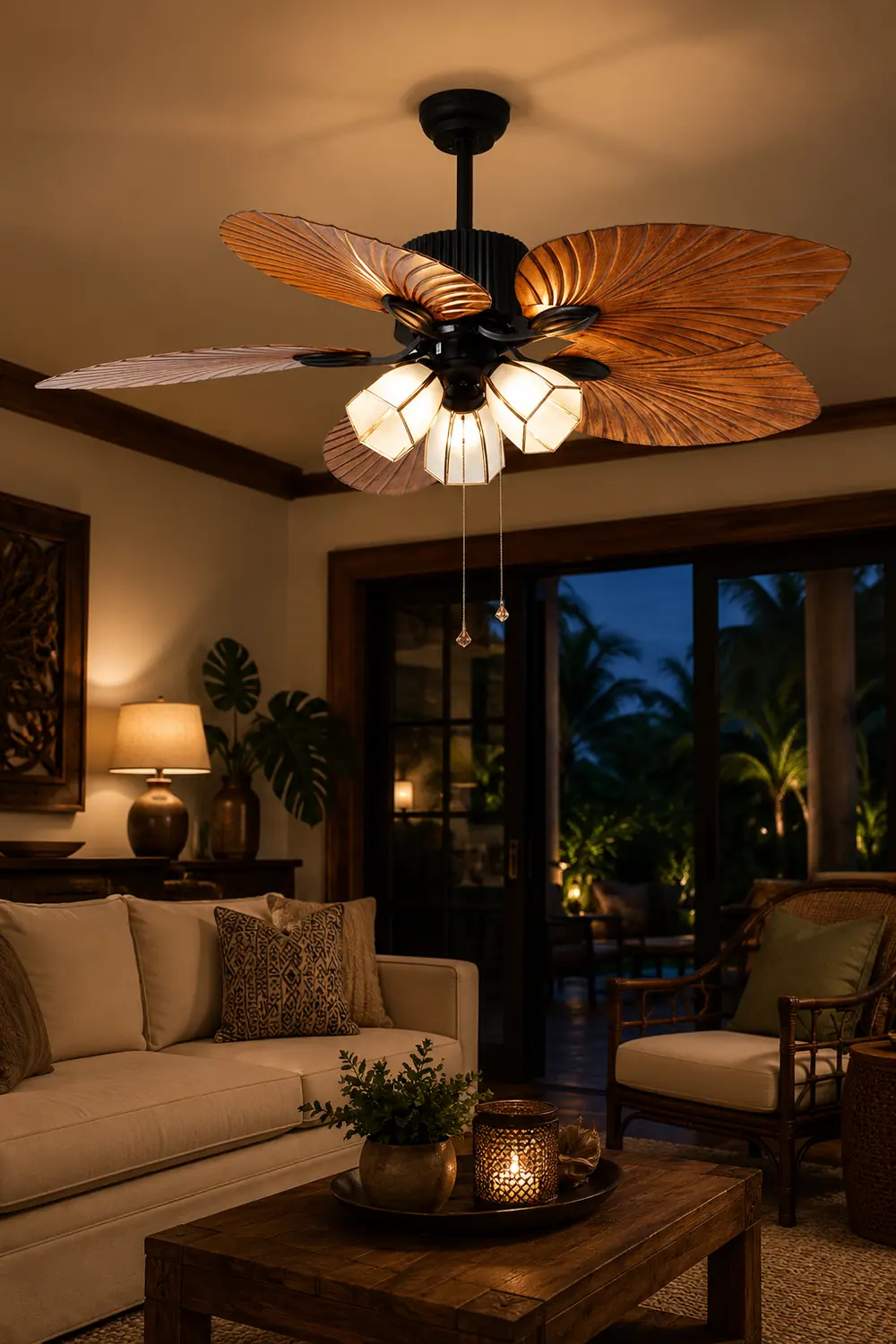 Bella 5-Blade Rustic DC Ceiling Fan with Light, Summer, 52'' - Lumpaz