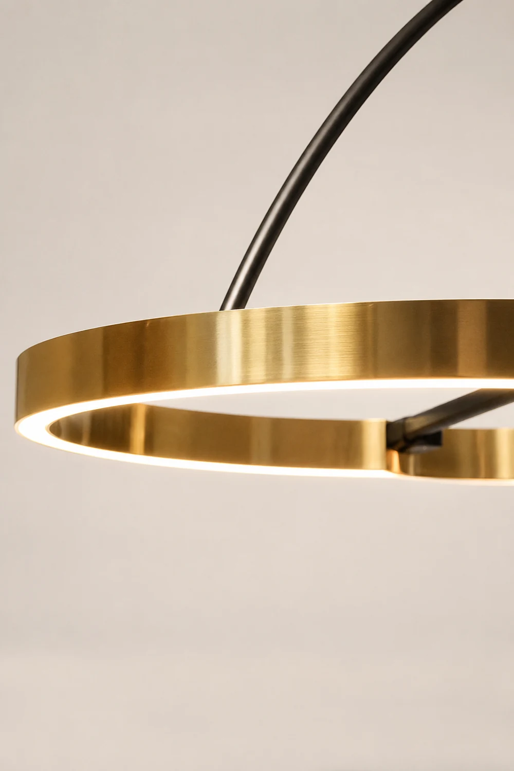 Edge Modern Ring Metal/Silicone Floor Lamp Black/Gold - Lumpaz