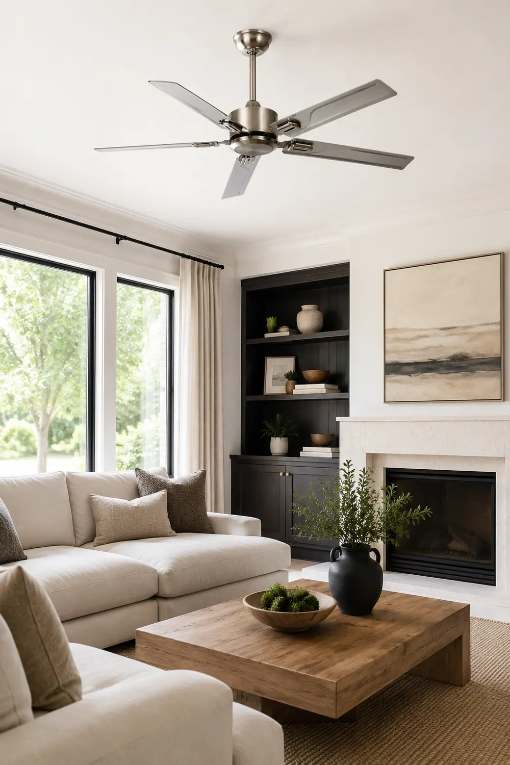 Alessio 5-Blade Industrial Metal DC Ceiling Fan, Summer, 52'' - Lumpaz
