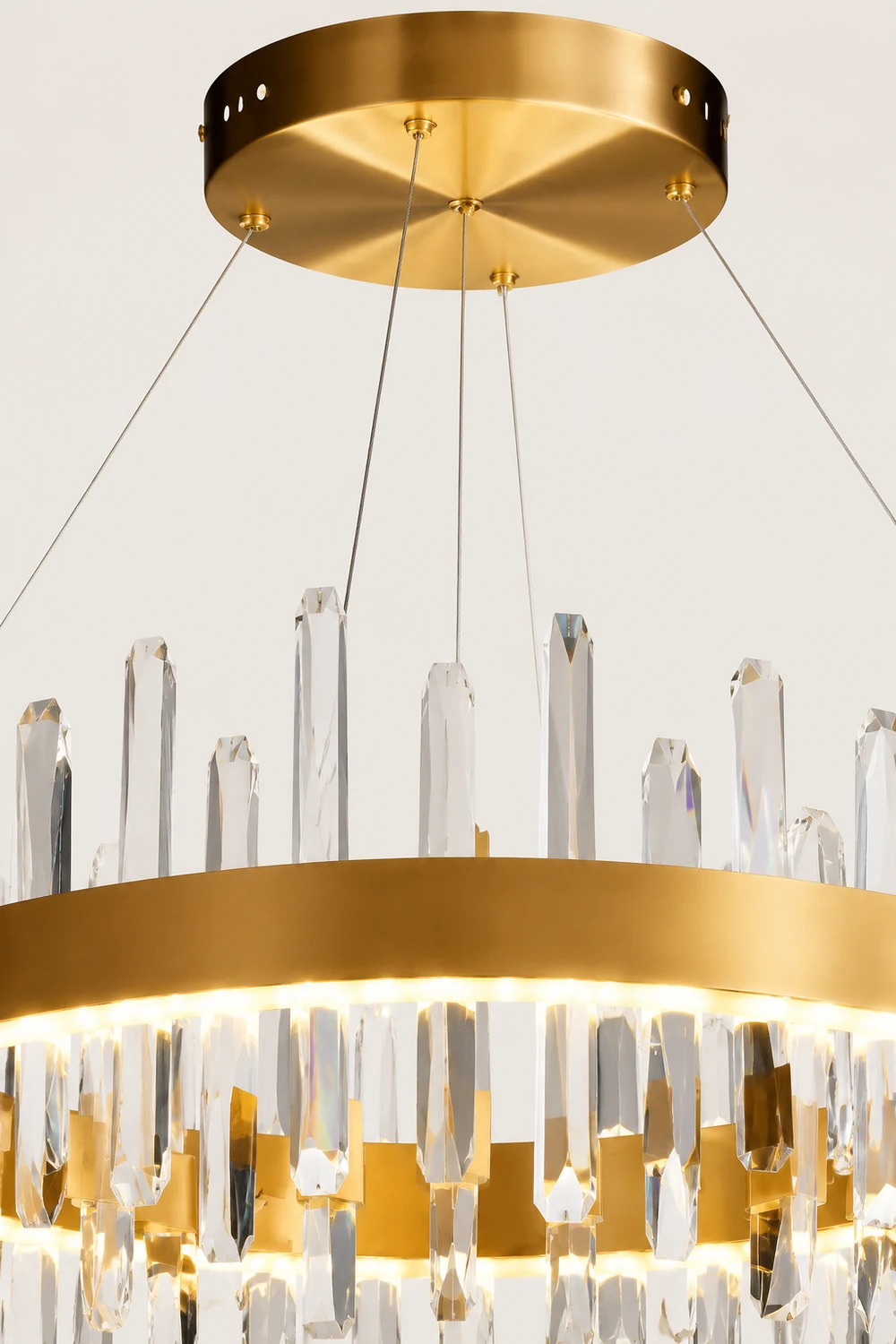Marylin Modern Crystal Ring Chandelier, Stainless Steel & Crystal - Lumpaz