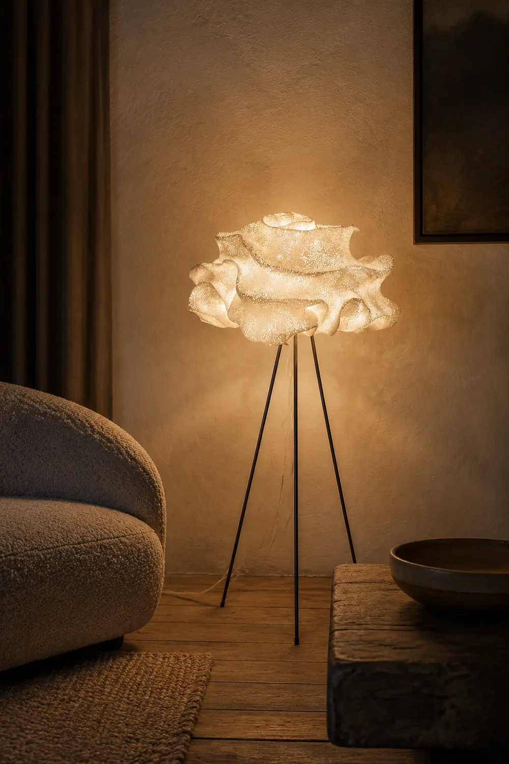 Renée Artistic Cloud Floor Lamp, White, Living Room/Bedroom - Lumpaz