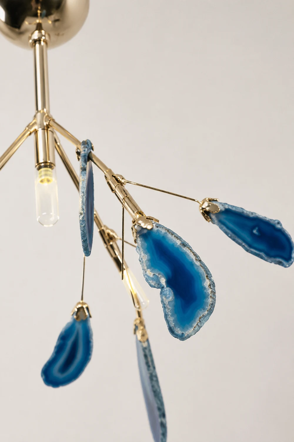 Javon Artistic Leaf Agate Pendant Light Blue/Green/Colorful Dining Room - Lumpaz