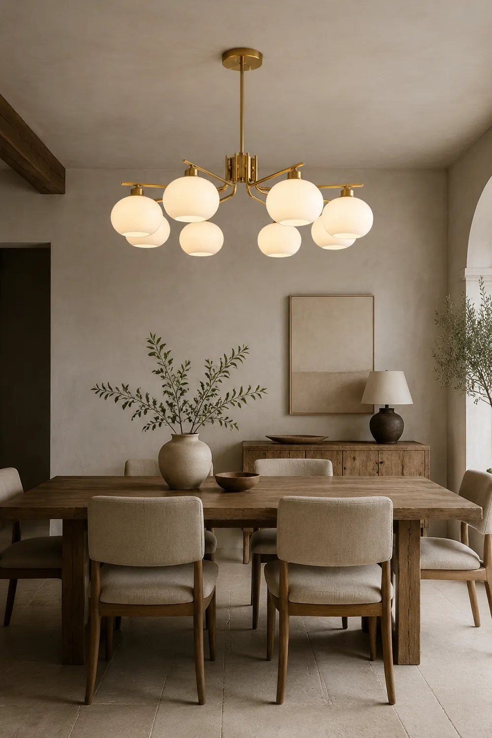 Valentina Pendant Light Semi-Circular Modern, Metal/Glass, Gold/Nickel, Dining Room - Lumpaz